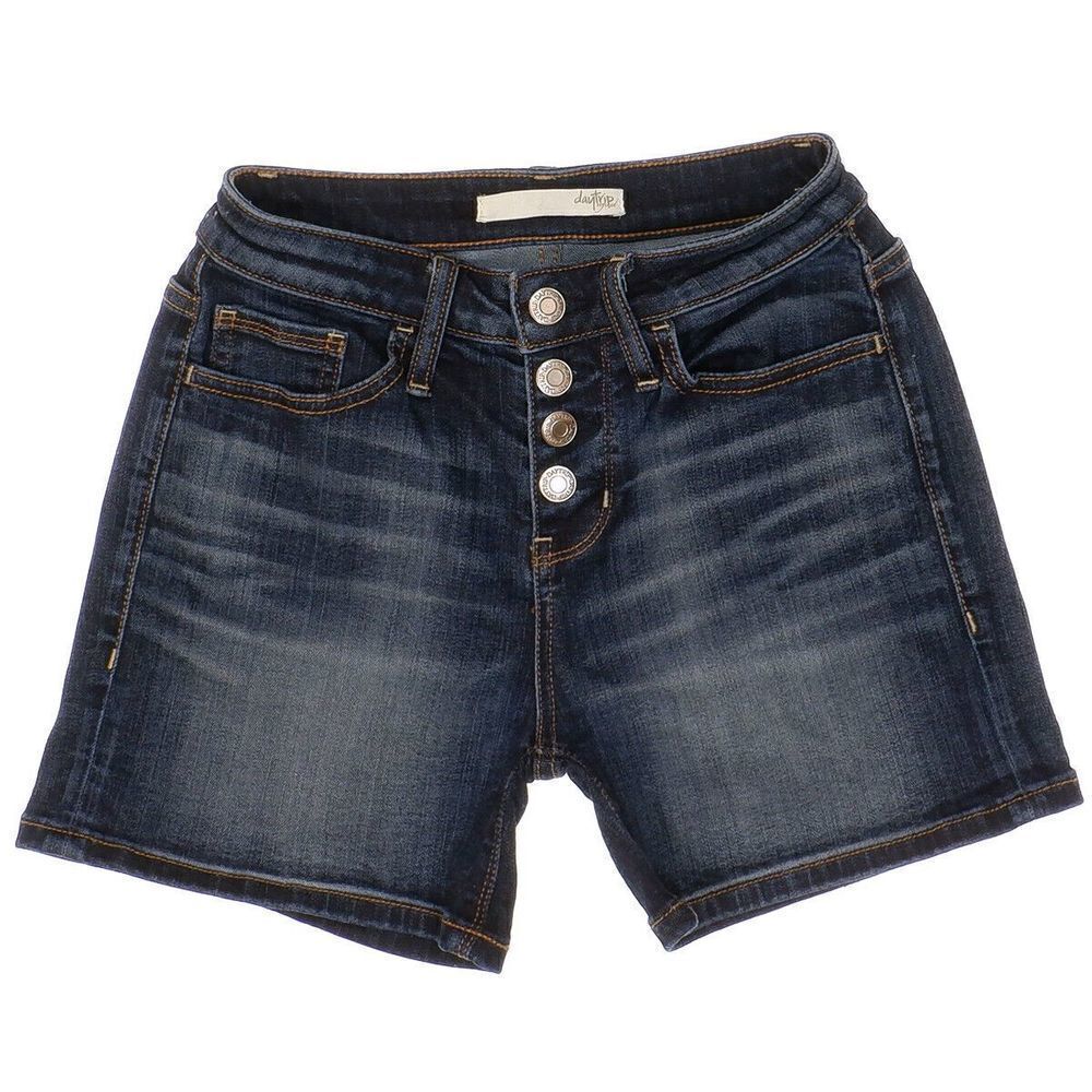 Daytrip Lynx High Rise Shorts Size 23 Womens Button Fly Dark Denim Stretch W23